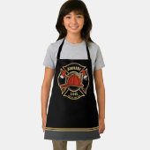 Brandweerman ADD NAME Brandweerpost Badge Schort (Insitu)