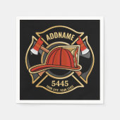 Brandweerman ADD NAME Brandweerpost Badge Servet (Voorkant)