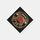 Brandweerman ADD NAME Brandweerpost Badge Servet (Hoek)