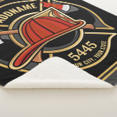 Brandweerman ADD NAME Brandweerpost Badge Sherpa Deken (3/4)