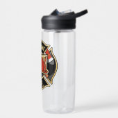 Brandweerman ADD NAME Brandweerpost Badge Waterfles (Links)
