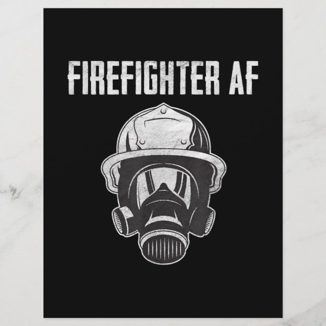 brandweerman AF | Gasmasker | Funny Firefighter Briefhoofd (Voorkant)