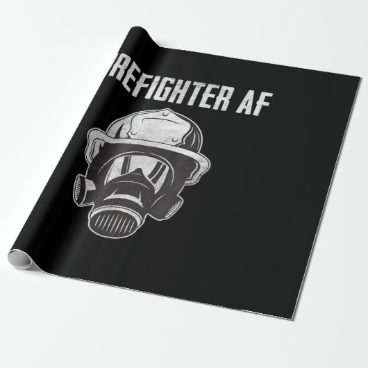 brandweerman AF | Gasmasker | Funny Firefighter Cadeaupapier (Uitgerold)