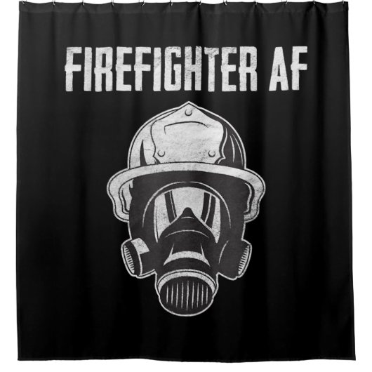 brandweerman AF | Gasmasker | Funny Firefighter Douchegordijn (Voorkant)