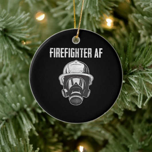 brandweerman AF | Gasmasker | Funny Firefighter Keramisch Ornament (Boom)
