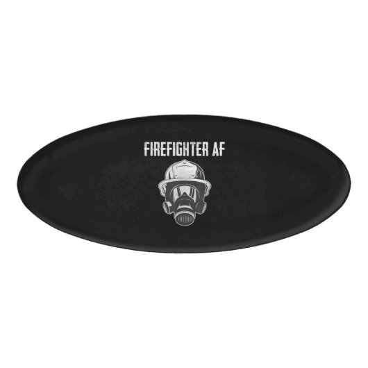 brandweerman AF | Gasmasker | Funny Firefighter Naambadge (Voorkant)
