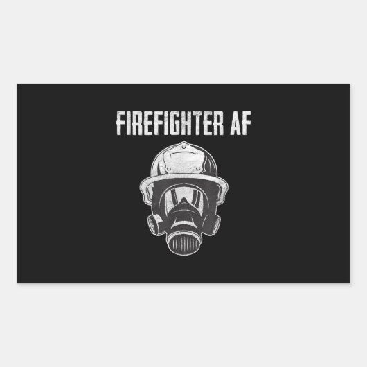 brandweerman AF | Gasmasker | Funny Firefighter Rechthoekige Sticker (Voorkant)