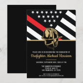 Brandweerman Afstudeerfeest Rode Lijn Vlag Brandwe Kaart (Voorkant / Achterkant)