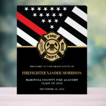 Brandweerman afstudeerfeest welkom