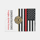 Brandweerman Afstuderen Brandweerman Fleece Deken (Voorkant (Horizontaal))