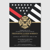 Brandweerman Afstuderen Brandweerman Magnetische Uitnodiging (Voorkant)