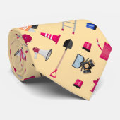 Brandweerman Afstuderen geel stropdas (Opgerold)