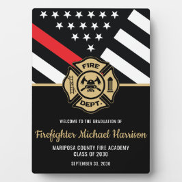 Brandweerman Afstuderen Red Line Brandweerman Welk Fotoplaat