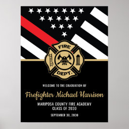 Brandweerman Afstuderen Red Line Brandweerman Welk Poster