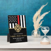 Brandweerman Afstuderen Rode Vlag Brandweerman Wel Fotoplaat (Zijkant)