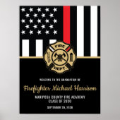 Brandweerman Afstuderen Rode Vlag Brandweerman Wel Poster (Voorkant)