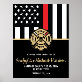 Brandweerman Afstuderen Rode Vlag Brandweerman Wel Poster