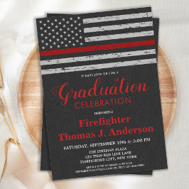 Brandweerman Afstuderen Thin Red Line Flag Vuurman Kaart