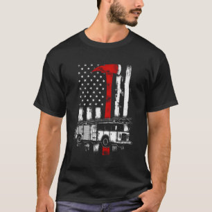 Brandweerman Amerikaanse Brandweerwagen Rode bijl T-shirt