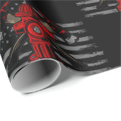 Brandweerman Amerikaanse vlag Ax Cadeaupapier (Rol Hoek)