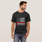 Brandweerman Amerikaanse Vlag Dunne Rode Lijn Best T-shirt (Voorkant volledig)