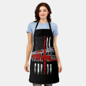 Brandweerman Amerikaanse vlag Dunne rode lijn F Schort (Gedragen)