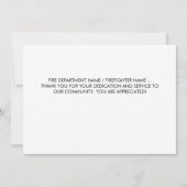 Brandweerman Amerikaanse Vlag Hart Brandweerkazern Bedankkaart (Achterkant)