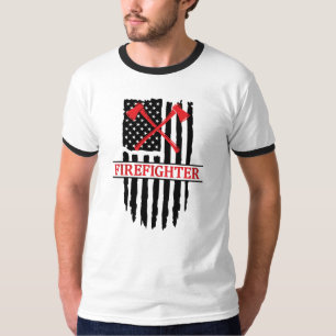 Brandweerman, Amerikaanse vlag T-shirt