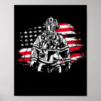 Brandweerman Amerikaanse vlag Thin Red Line