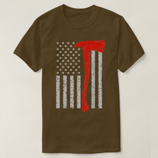 Brandweerman Amerikaanse vlag x Thin Red Line Patr T-shirt (Design voorkant)