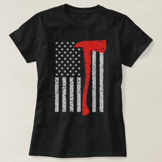 Brandweerman Amerikaanse vlag x Thin Red Line Patr T-shirt (Design voorkant)