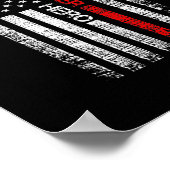 Brandweerman Amerikaanse vlag X Thin Red Line Poster (Hoek)