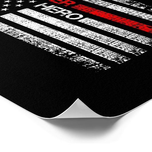 Brandweerman Amerikaanse vlag X Thin Red Line Poster (Hoek)