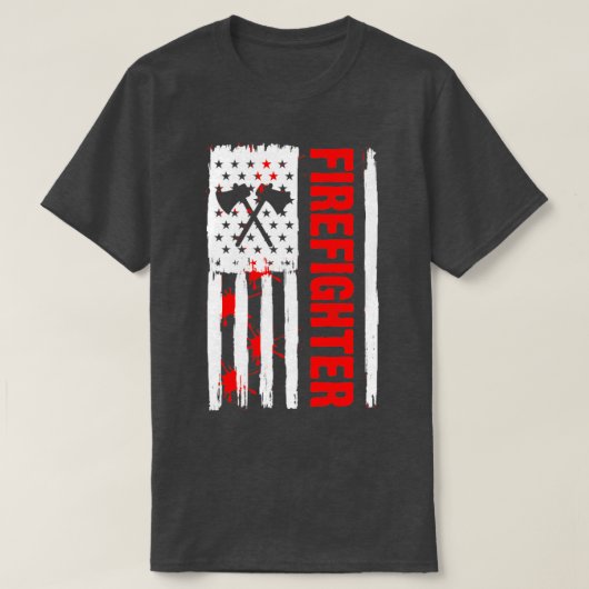 Brandweerman - Amerikaanse vlaggenpatriottische br T-shirt (Design voorkant)