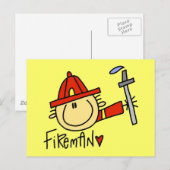 Brandweerman Ansichten Briefkaart (Voorkant / Achterkant)