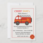 Brandweerman baby shower uitnodiging (Voorkant)