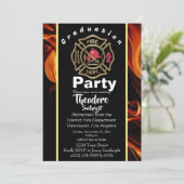 Brandweerman Badge Brandman Afstudeerfeest Kaart (Staand voorkant)