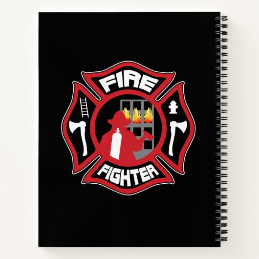 Brandweerman Badge Modern Notitieboek (Achterkant)