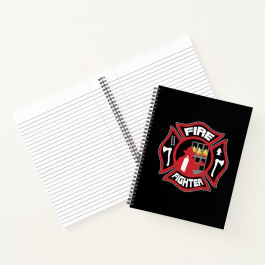 Brandweerman Badge Modern Notitieboek (Binnen)