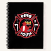 Brandweerman Badge Modern Notitieboek (Voorkant)