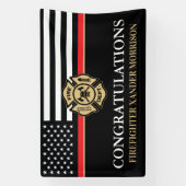 Brandweerman Badge Red Line Vlag Brandweerman Afst Spandoek (Verticaal)