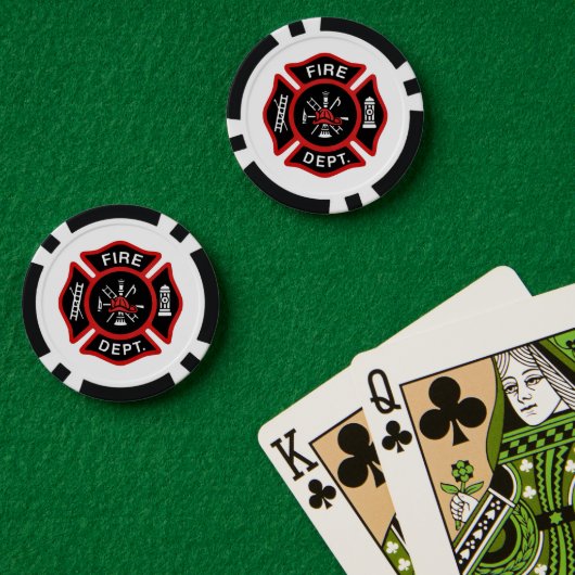 Brandweerman Badge Red Poker Chips (Pokertafel (Dubbel))