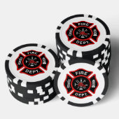 Brandweerman Badge Red Poker Chips (Opstapeling)