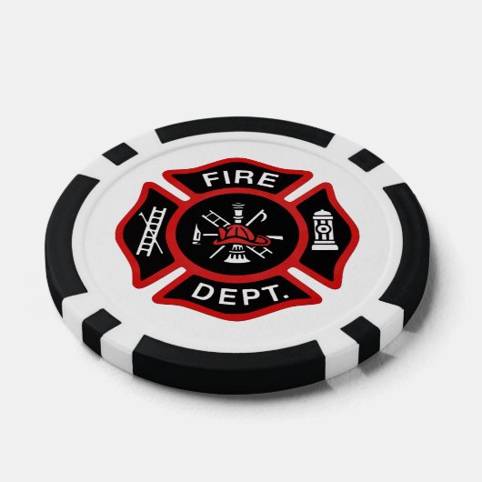 Brandweerman Badge Red Poker Chips (Enkel)