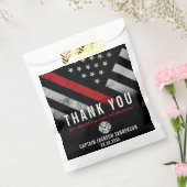 brandweerman bedankt dat je de vlag van de rode li bedankzakje (Gezegeld)