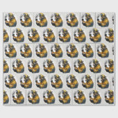 Brandweerman Beer met roken Californië Cadeaupapier (Vlak)