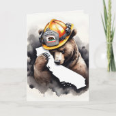 Brandweerman Beer voor dank Kaart (Voorkant)