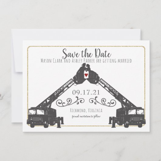 Brandweerman Bewaar de datum met foto Kaart (Voorkant)