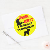 Brandweerman Bewaar mijn standaard Schnauzer Ronde Sticker (Envelop)