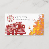 brandweerman bij de brandweer visitekaartje (Voorkant)